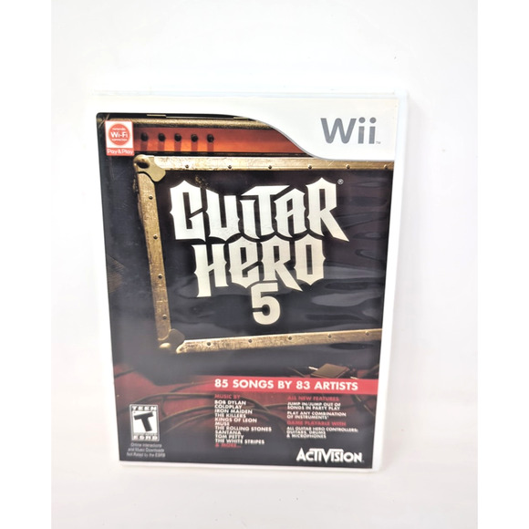 Guitar Hero 5 (Nintendo Wii, 2009) Complete, Tested CIB clean fast shipping - Picture 1 of 3
